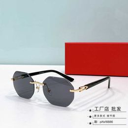 Brand Carter frameless sunglasses crystal cut edges 18 mens glasses trendy 0439s
