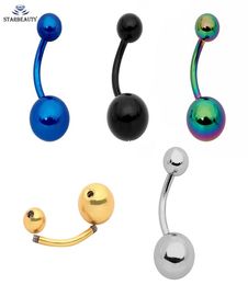 Bütün 2pcs Mix Renk 16G14G Sexyy Kibir Göbek Düğmesi Halkası Barbell Ball Piercing göbek delici gövde mücevher damla 1301299