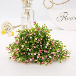 Decorative Flowers Home Decoration Fake Plants Mini Leaf 1 Branches Bouquet Artificial Room Aesthetic Deco Kawaii Decor Vases