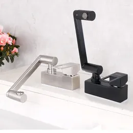 Bathroom Sink Faucets 360 Degree Rotate Long Neck Black Color Basin Faucet And Cold Water Mixer