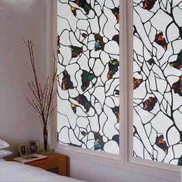Window Stickers 60 200cm Stained Stone Decorative Film Privacy Glass Sticker Static Opaque Bedroom Bathroom Office Home Decor