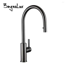 Kitchen Faucets Single Handle Pull Out Faucet Brushed Gunmetal MaBlack Rotation And Cold Water Sink Taps