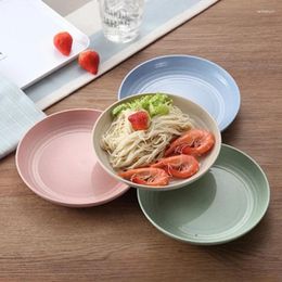 Plates Dinner Dishes Set Wheat Straw Dinnerware Tableware Eco Friendly Sturdy Lightweight Kitchen Safe