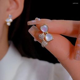 Stud Earrings XUYE Korean Sweet Cute CZ Stone Bowknot Ear Studs Gold Plated Jewellery Fashion Simple S925 Silver Needle