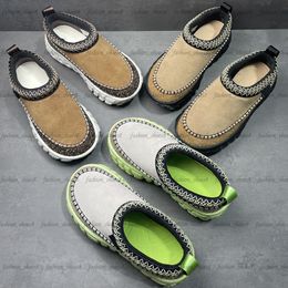 Australia Venture Daze Mule Slides Tazman Slippers Thick Tyres Bottom Tazz Platform Tasman Slipper Slip-on Suede Leather Casual Shoes Chestnut