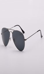 TOP quality classic pilot style sunglasses men women 55mm 58mm 62mm size real glass lenses sun glasses1109198