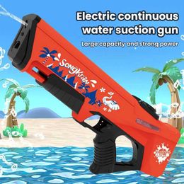 Gun Toys Sand Play Water Fun 2024 New fully electric water gun childrens automatic water storage toy summer gun beach family beach game water toyL2405