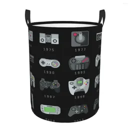 Laundry Bags Geek Gaming Controllers Foldable Baskets Dirty Clothes Toys Sundries Storage Basket Home Organizer Large Waterproof Box