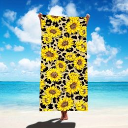 Towel Sunflower Sandproof Beach Towels Vacation Accessories Fast Dry For Travel Swim Pool Party Yoga Camping