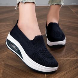 Casual Shoes Women's Sports Mesh Vulcanised Breathable Platform Tennis Slip-On Ladies Walking