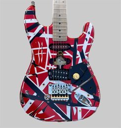 Edward Eddie Van Halen Heavy Duty reliant Red Franken 5150 Electric Guitar Black White Stripes Floyd Rose Tremolo Bridge Tilt pickup truck