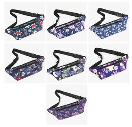 DHL100pcs Waist Bags Oxford Floral Embroidery Multifunctional Pillow Shaped Fanny Packs Mix Colour