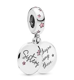 925 Sterling Silver Dangle Charm 1Pcs New Sister Forever Letters Pendant Beads Bead Fit Charms Bracelet DIY Jewelry Accessories9033163