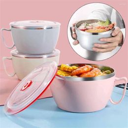 Dinnerware Double Layer Insulation Instant Noodle Bowl Leak-proof Thermal Box Lunch Kitchen & Bar Utensils Shell 3 Colours 126g