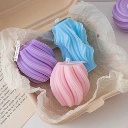 5Pcs Candles 3D Swirl Scented Candles Aesthetic Unique Spiral Curve Aromatic Home Decorative Candles Smokeless In Coloured Room Decor