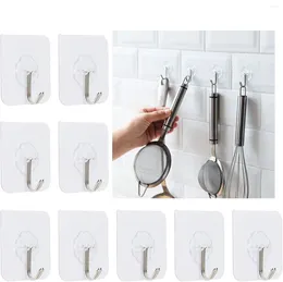 Hooks 20Pcs Transparent Strong Self Adhesive Door Wall Hanging Hook Kitchen Bathroom Weight Suction Rack Cup