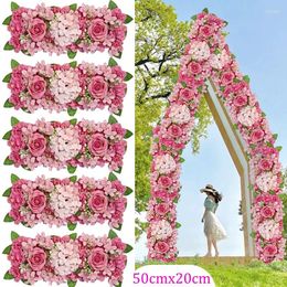 Decorative Flowers Arc Floral Flower 50x20cm Artificial Panel Mat For Office Wedding Wall Decoration 3D Background Party Supplies