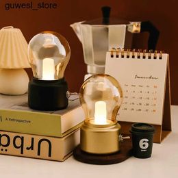 Night Lights Creative LED retro rechargeable night light USB rechargeable bedroom mini dormitory table light bulb atmospheric light S240513