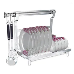 Kitchen Storage Wall Mounted Stainless Steel Draining Bowl Dish Rack Foldable Organiser Dryer Tableware Shelf Hanging Racks