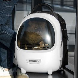 2024 New Pet Outgoing Bag Portable Tea Panel Cat Bag Cat Breathable Space Module Double Shoulder Pet Bag Large Capacity Cat Bag 411