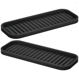 Table Mats 2 Pcs Silicone Organiser Tray Shower Soap Stand Flatware Desktop Household Sink Thicken Kitchen Mat