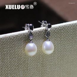 Dangle Earrings XUELUO 925 Sterling Silver With Zircon Fashion Real Natural Water Drop Fresh Pearl Jewelry For Lady