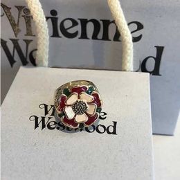 Brand Westwoods High Edition Light Luxury Style Rose Blossom Ring Banquet Nail