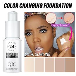 30ml Colour Changing Foundation Cream Professional Concealing Face Dark Circle Liquid Longlasting Eye Corrector Primer Makeup 240510