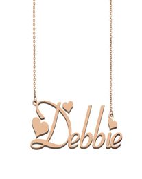 Debbie Name Necklace Pendant for Women Girls Birthday Gift Custom Nameplate Kids Friends Jewelry 18k Gold Plated Stainless St3096105