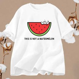 Men's T-Shirts Funny This Is Not A Watermelon Palesti T-shirts Women Men Cotton High Quty Printed Clothing Graphic T Womens Clothing T240510