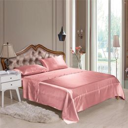 Bedding Sets Pure Satin Silk Set Home Textile King Double Size Single Bed Bedclothes Luxury Duvet Cover Fitted Sheet