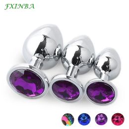 FXINBA 3 Size Stainless Steel Anal Plug Metal Butt Plug Large Set Waterproof Jewellery Beads Buttplug Adult Sex Toys for Women Man 240511