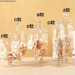Storage Bottles European Style Transparent Glass Jar 2.6L Large Capacity Candy Wedding Bottle Home Kitchen