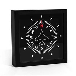 Wall Clocks Aircraft Instrument Flight Control Panel Clever Clock Frame Aviation Compass Direction Modern Design Art Timepiece Table Clock