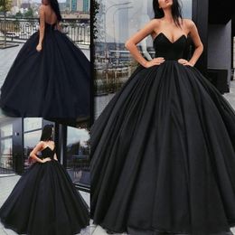 Ball Gown 2023 Black Quinceanera Prom Dresses Sweetheart Zipper Backless for Sweet Pleats 16 Evening Gowns Custom Made 3345