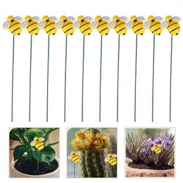 Garden Decorations Bees Stakes Decoration 10Pcs Sticks Yards Sign Flower Pot Bed Yard Stake Ornament Patio Lawn Plant