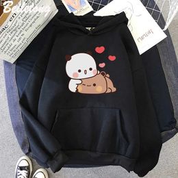 Men's Hoodies Sweatshirts Cute Panda Bear Cartoon Men Women Couple Hoodies Long Slve Bubu Dudu Plus Size Sweatshirt Harajuku Boy And Girl Strtwear T240510