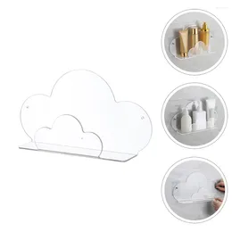 Hooks Cloud Storage Display Rack Wall-mounted Organizer Decorative Stand Clear Bookshelf