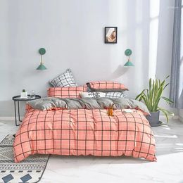 Bedding Sets Plaid Set King Size Stripes Quilt Cover Bed Geometric Kids Kit Double Bedclothes For Pillowcase Sheet