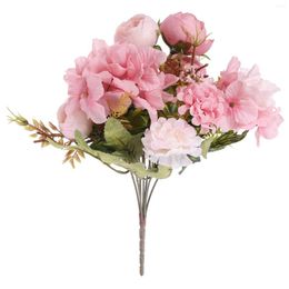 Decorative Flowers Vase Fake Flowersornaments DIY Arrangement Materials Wedding Decor Silk Artificial Bouquet Stems Bride