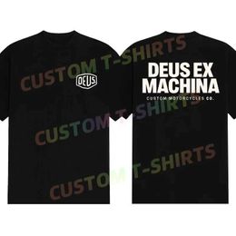 Men's T-Shirts 2024 Hot Sale Summer 100% Cotton Black Deus T Shirt Men Short Slves Hip Hop Strtwear Cool T Ex Machina Motorcycle T-shirt T240510