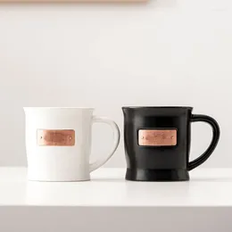 Mugs Creative Ceramic Copper Mug Office Cup Classic Black And White Water