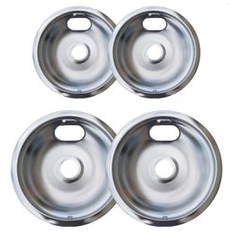 Tools 4pcs StickDrip Pans Safety Catch Spills 6in 8in Burner Replacement Long Lasting Chrome-Plated Surface Electric Stove