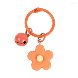Decorative Figurines Creative Color Little Flower Bell Pendant Keychain Earphone Protective Cover Ornaments Journal Book Matching