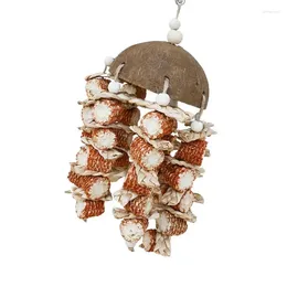 Other Bird Supplies Cage Toys Natural Corn Cob Coconut Shell Braided Handmade Chew For Parrots African Grey