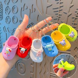 Shoe Parts Accessories Wholesale 3D Mini Keychain Shoes Srocs Key Chain Clog Sandal Party Favours Chains Cute Eva Plastic Foam Hole Sandal