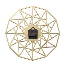 Wall Clocks Scandinavian Silent Quartz Wall Clock Geometric Wooden Design Laser Cut Triangles Clock Minimalist Modern Home Decor Wall Art