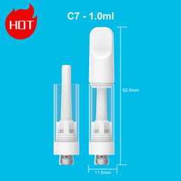 Best 0.5ml 1.0ml Full Ceramic Press-on Carts Bulb Pyrex Fat Glass Cartridge Vape Oil Atomizer Manufac Supplier 510 Thread Battery for Thick oil USA Warehouse CA NL Canada