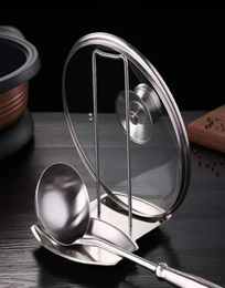 Stainless Steel Pot Lid Rack Detachable Pan Cover Shelf Kitchen Multifunctional Spatula Holder Spoon Stand Kitchen Accessories98376054074