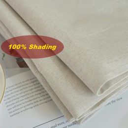 Curtain 3 Colours Shading Modern Beige Linen Blackout Window Curtains For Bedroom Living Room Shades Door Drapers Kitchen